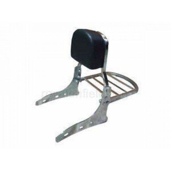 Harley Type Backrest Chrome With Carrier For Royal Enfield Classic/Elactra/Standard