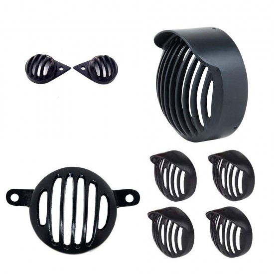 shade Grill Set Black Colour 8Pc for Royal Enfield Classic 350/500