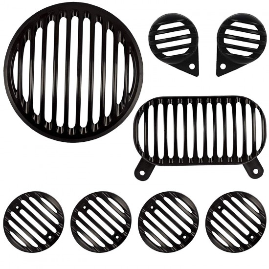  Grill Set Black Colour 8Pc for Royal Enfield Electra