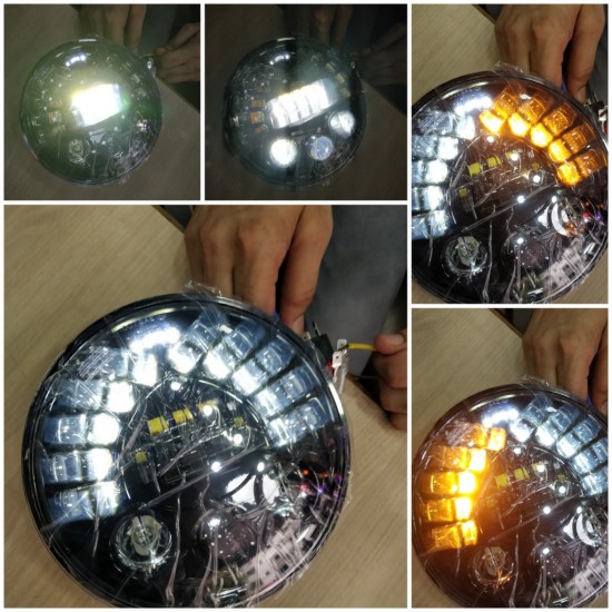 7 Inch 110 watts With Indicators LED Headlight For Royal Enfield 