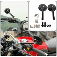 Round Anti-Glare Black Handle Bar 