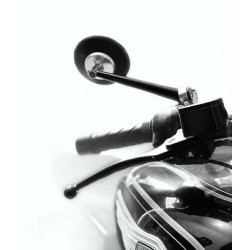 Round Anti-Glare Black Handle Bar 